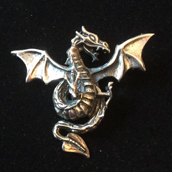 Estate Sale Jewelry - Vintage Sterling Silver Dragon Pendant